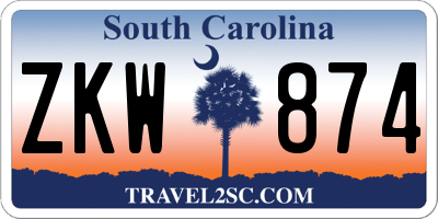SC license plate ZKW874