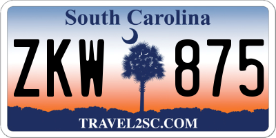 SC license plate ZKW875
