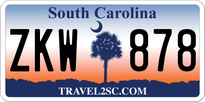 SC license plate ZKW878