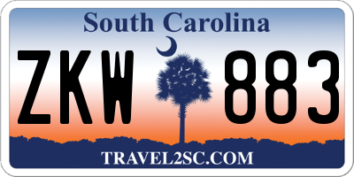 SC license plate ZKW883