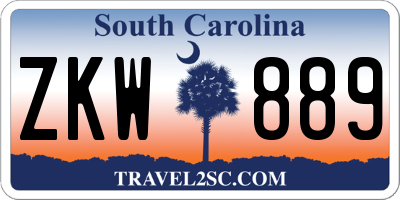 SC license plate ZKW889