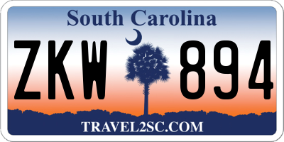 SC license plate ZKW894