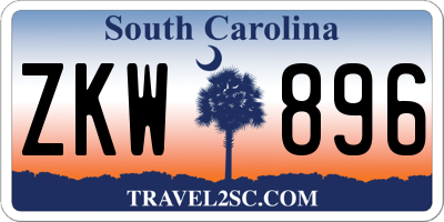 SC license plate ZKW896