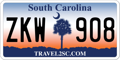 SC license plate ZKW908