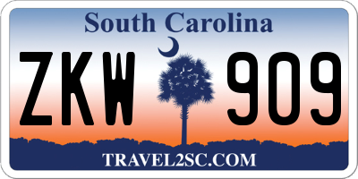 SC license plate ZKW909