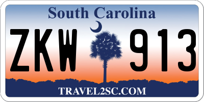 SC license plate ZKW913