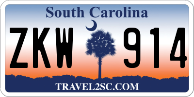 SC license plate ZKW914