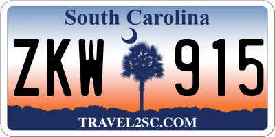 SC license plate ZKW915