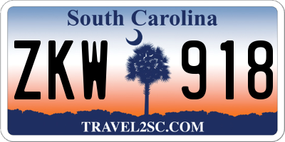 SC license plate ZKW918