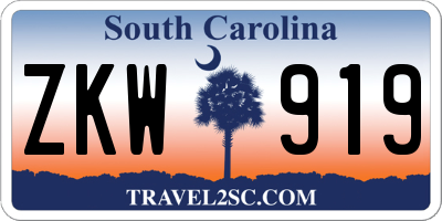 SC license plate ZKW919