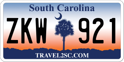 SC license plate ZKW921