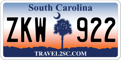 SC license plate ZKW922