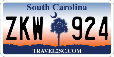 SC license plate ZKW924