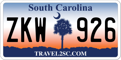 SC license plate ZKW926