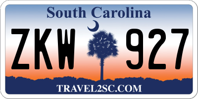 SC license plate ZKW927
