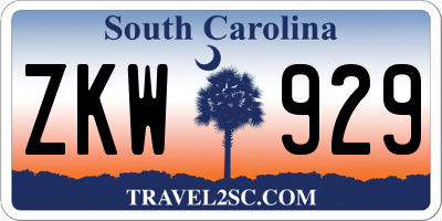 SC license plate ZKW929