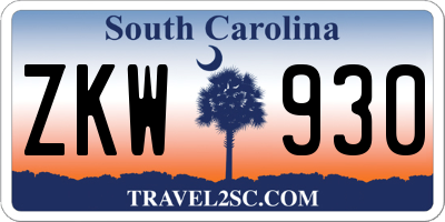 SC license plate ZKW930