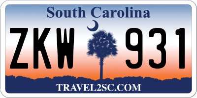 SC license plate ZKW931