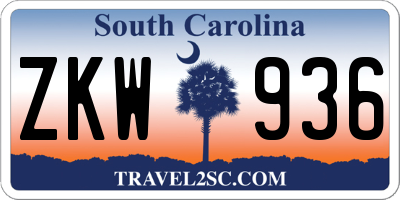 SC license plate ZKW936
