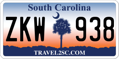 SC license plate ZKW938