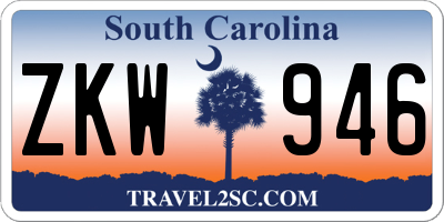SC license plate ZKW946