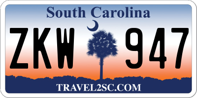 SC license plate ZKW947