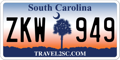 SC license plate ZKW949
