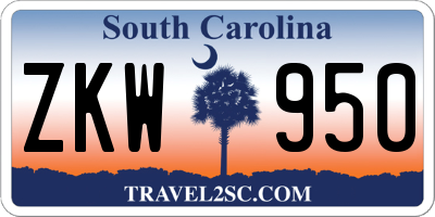 SC license plate ZKW950