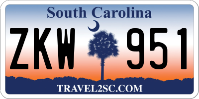 SC license plate ZKW951