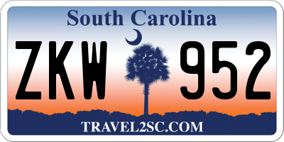 SC license plate ZKW952