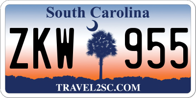 SC license plate ZKW955