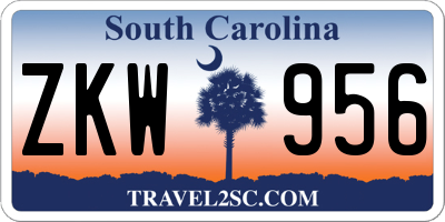 SC license plate ZKW956