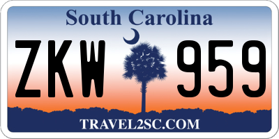 SC license plate ZKW959