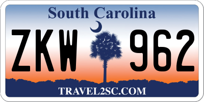 SC license plate ZKW962