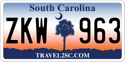 SC license plate ZKW963