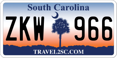 SC license plate ZKW966