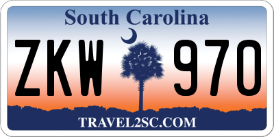 SC license plate ZKW970