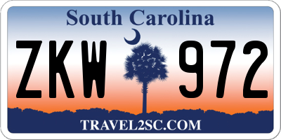 SC license plate ZKW972
