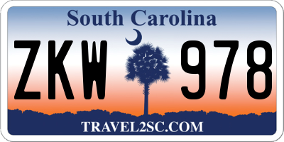 SC license plate ZKW978