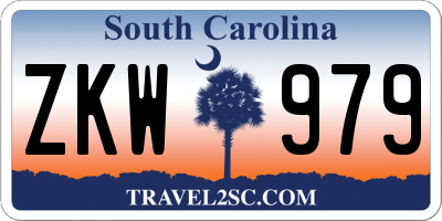 SC license plate ZKW979