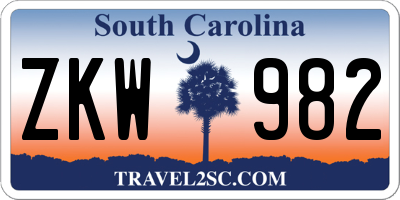 SC license plate ZKW982