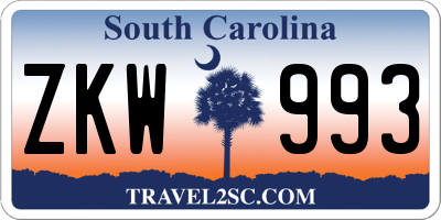 SC license plate ZKW993