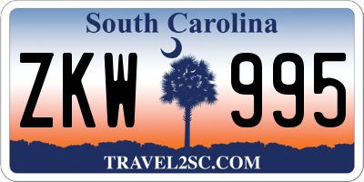 SC license plate ZKW995