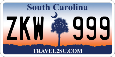 SC license plate ZKW999