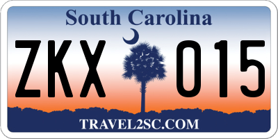 SC license plate ZKX015