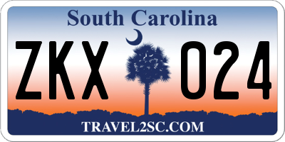 SC license plate ZKX024