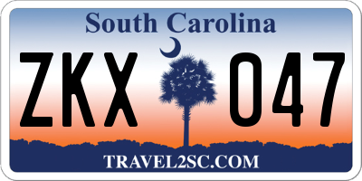 SC license plate ZKX047