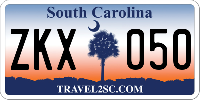 SC license plate ZKX050