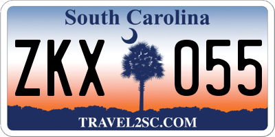 SC license plate ZKX055