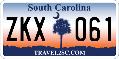 SC license plate ZKX061